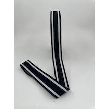 3 Cm Çizgili Grogren Şerit-5 Metre-siyah/beyaz