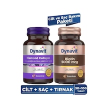 Dynavit Collagen&hyaluronic Acid Complex 30 Tablet - Saç&cilt&tırnak + Biotin 5000 Mcg 1000 Tablet Işıltı Paketi