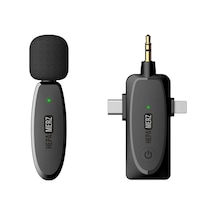 Hepa Merz R-32 Kaliteli Çiftli Kablosuz Yaka Mikrofonu 3in1 Apple Uyumlu iPhone Type-c Ve 3.5mm Jack