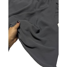 Dökümlü Likralı Kumlu Krep Kumaş 150 Cm En Kırışmaya Dayanıklı, Elbise Ve Giyimlik Kumaş Gri