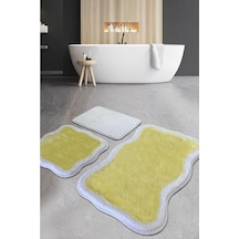 Olaf Sarı Üçlü Set Banyo Halısı