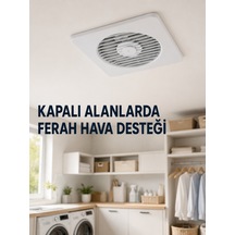 150 Mm Havalandırma Aspiratörü 20,8 X 20,8 Cm 320 M³/h 20 W Duvar Ve Tavan Montajlı Fan