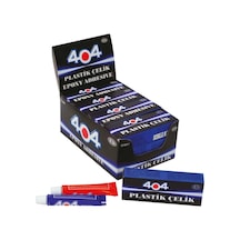 404 Plastik Çelik No:1 Şeffaf Yapıştırıcı 16 Gram Çift Karışımlı - 12 Adet