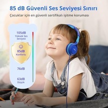 Earfun S1 Kablolu Kulaküstü Çocuk Kulaklık - Ayarlanabilir Kafa Bandı - Okul/seyahat/erkek/kız Çocuklar/bilgisayar/tablet Için Taşınabilir - Mavi Earfun Türkiye Garantili 50 x 22