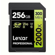 Lexar Professional 256 GB 2000X 300 MB/S 8K V90 SDXC Hafıza Kartı