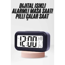 Dijital Işıklı Alarmlı Çalışma Masası Ekran Pilli Çalar Saat Çr