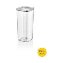 Sude Kare Saklama Kabı 3 X 2 Litre, Şeffaf