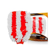 Schön Weiter Double Face Mikrofiber Makarna Yıkama Eldiveni Kırmızı Beyaz
