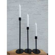 Lyla Candle3 'lü Mumluk, Şamdan Seti Siyah Siyah