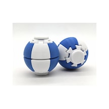 Alvera Press Küresi 3d Baskı Dönüşen Mekanik Fidget Stres Oyuncağı-beyaz-mavi 09356077