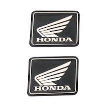 Honda Kare Küçük Universal Siyah-Gümüş Damla Stiker 2'Li