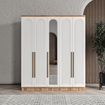 Rosa 5 Kapaklı Komple Mdf Aynalı Gardırop - Elbise Dolabı