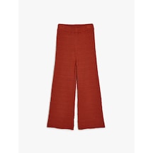 Koton Basic Bol Paça Pantolon Beli Lastikli Pamuk Karışımlı Kiremit 5skg40002ht Kiremit