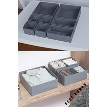 Keçe 8'li Çekmece İçi Düzenleyici Organizer Set Gri