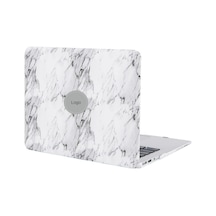 Macbook Air 13 İnç Kılıf A1369 A1466 Uyumlu Sert Kapak Deri Kaplama Mermer Desenli Hard Case 360 Koruma Beyaz Belirtilmemiş