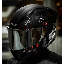 Ls2 Rapıd 2 Race Clawn Kapalı Motosiklet Kaskı Gri Camlı Siyah
