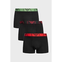 Emporio Armani Logolu 3 Pack Boxer Erkek Boxer Em000259 Af25018 Mc215 Siyah