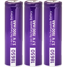 Power-xtra 3.7v Li-ion 18650 1500 Mah Şarjlı Pil - Başlı - 0.5c 3 Lü Paket