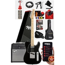 Midex TLX-50BK-50AMP Tele Kasa Maple Klavye 2 Single-Coil 50W Amfili Elektro Gitar