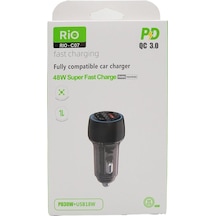 Rio 3.0 48w Araç Şarjmatik Usb-a Ve Type-c Çıkışlı Çakmaklık Girişli Araç Şarj Adaptörü