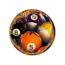 Bilardo Topları Tasarım Duvar Saati (407732204) Çok Renkli