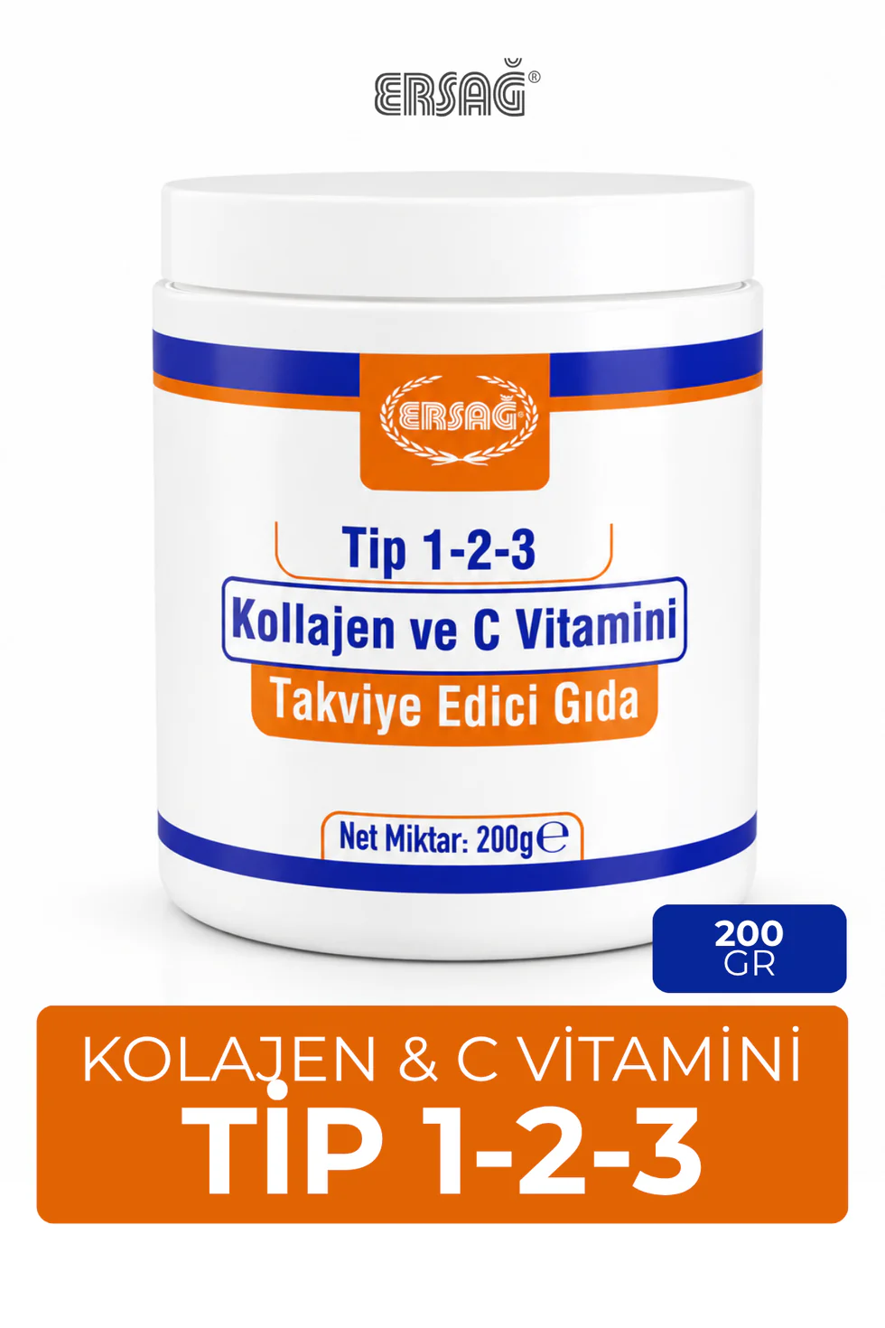 Ersağ Tip 1-2-3 Kollajen Ve C Vitamini 200 Gr