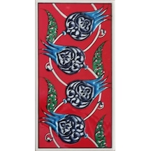 Armada Çini 10X20 Cm Ed 210 Kırmızı Nar Çiçekli El Dekoru Çini