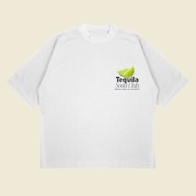 Tarzsokak Tequila Soda Baskılı Oversize Unisex Pamuklu Nefes Alan Kalın Kumaşlı Beyaz