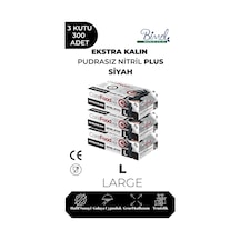 Ekstra Kalın Nitril Siyah Plus Muayene Eldiveni L - 3 Paket 100'lü