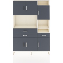 Arges Dolap 10 Raflı 3 Çekmeceli 6 Kapaklı 132x30x195 Aytaşı-antrasit/antrasit Antrasıt/antrasıt