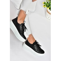 Fox Shoes P274117509 Siyah Yüksek Tabanlı Kadın Spor Ayakkabı Sneakers Siyah Melanj