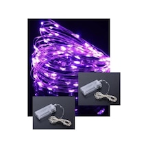 2 Adet - 3 Metre Led Peri Işıkları Yılbaşı Kutlama Dolap İçi Aydınlatma Pil İle Çalışan Işık Şeritleri İç Mekan Ve Dış Mekan Süslemeler Tv Arkası Mor .