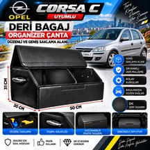 Opel Corsa C Uyumlu Oto Bagaj Organizeri Deri Bagaj Kutu Çanta 1
