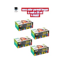 Nova Color Parmak Boyası 6 Renk X 25 Ml 4 Paket Çok Renkli