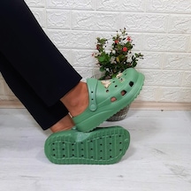 Sonimix 12901 Mint Yeşili Taşlı Kalın Tabanlı Kadın Terlik 001