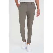Efor Slim Fit Yan Cepli Düz Esnek Casual Vizon Pantolon P 1144 Vizon