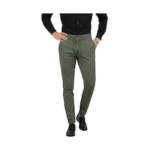 Deepsea Erkek Haki Likralı Beli Lastikli & İpli Dar Kesim Şık Kumaş Pantolon 2600572 Haki