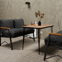 Mb Garden Furnıture Simetri Model, Balkon, Mutfak, Bahçe,cafe,metal Koltuk Takımı,bahçe Takımı,çay Seti, 2+2 Takım+masa Antrasit Gri