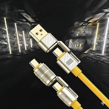 240 W Hizli Şarj Kablosu Kalitede Örgülü Kırılmaz Dayanıklı 480mbps Type-c 4 İn 1 Şarj Kablosu Standart