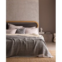 Madame Coco Carolines Çift Kişilik Pamuklu Yatak Örtüsü - Gri 8684427188118 Gri