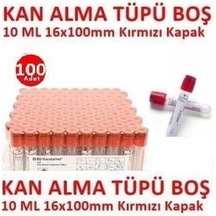 Medikaltec 100 Adet Kan Alma Tüpü, Kırmızı Kapak, Serum Tüpü 10ml 16x100mm, Bd Vacutainer