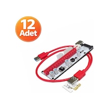 12 Adet - Ver008s Riser Kart - Pcı-ex 1x To 16x Usb 3.0 Ekran Kartı Uzatma Mining Adaptörü
