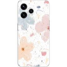 Oppo Reno 15 - Reno 15f Uyumlu Pastel Soyut Çiçek Ve Leke Desenli Baskılı Silikon Kılıf Renkli
