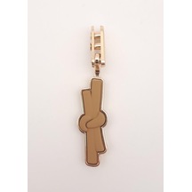 Angel Çanta Aksesuar Sütlü Kahve Renk Kurdele Model Light Gold Metal Kulpluk 1 Adet