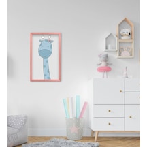 Bk Home Tatlı Zürafa Tasarımlı Dekoratif Pembe Ahşap Çerçeveli Ço (551088272)