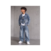 Toikids Erkek Çocuk Kot Ceket Pantolon Ve Tişört 3lü Takım Mavi