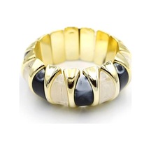 Lastikli Taşlı Bilezik - Siyah Çok Renkli