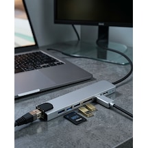 8 Port Type C Hub Usb Hdmı Rj45 Sd Tf Kart Okuyucu Uczzz Apple MacBook Uyumlu dönüştürücü-1