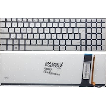 Asus Uyumlu N550Jk-Cn166H. N550Jk-Cn167D. N550Jk-Cn168H Klavye Işıklı Gümüş - Işıklı
