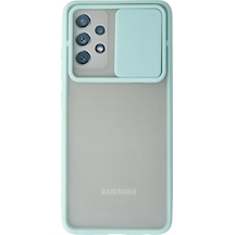 Cosmotex Newface Samsung Galaxy A52 Kılıf Palm Buzlu Kamera Sürgülü Silikon - Turkuaz